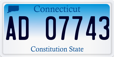 CT license plate AD07743