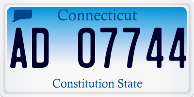CT license plate AD07744