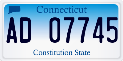 CT license plate AD07745