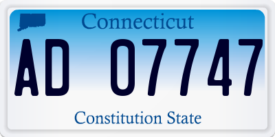 CT license plate AD07747