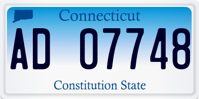 CT license plate AD07748