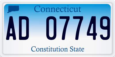 CT license plate AD07749