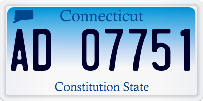 CT license plate AD07751