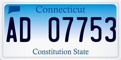 CT license plate AD07753