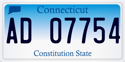 CT license plate AD07754
