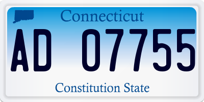 CT license plate AD07755
