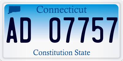 CT license plate AD07757