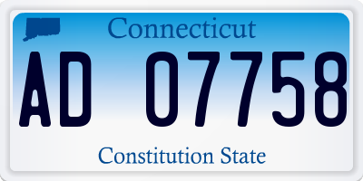 CT license plate AD07758
