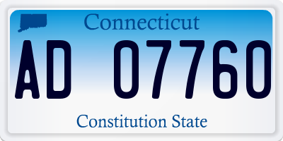 CT license plate AD07760