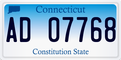 CT license plate AD07768