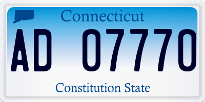 CT license plate AD07770