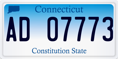 CT license plate AD07773
