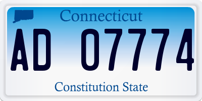 CT license plate AD07774