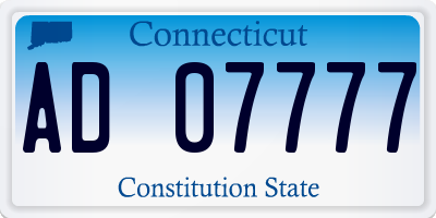 CT license plate AD07777