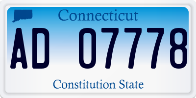 CT license plate AD07778