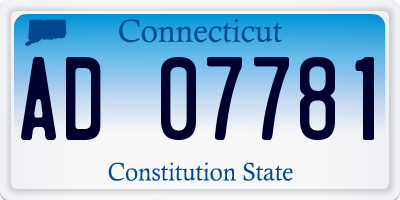 CT license plate AD07781
