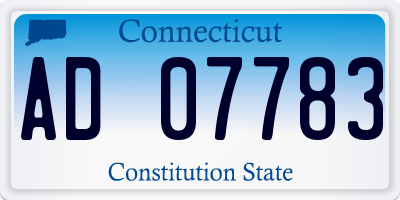 CT license plate AD07783