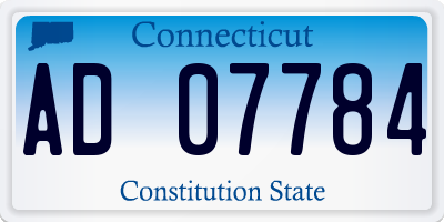 CT license plate AD07784