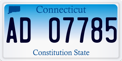 CT license plate AD07785