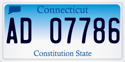 CT license plate AD07786