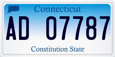 CT license plate AD07787