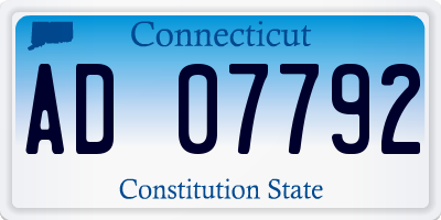 CT license plate AD07792