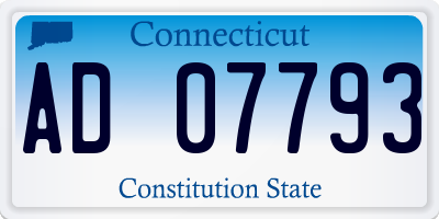 CT license plate AD07793