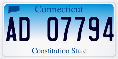 CT license plate AD07794
