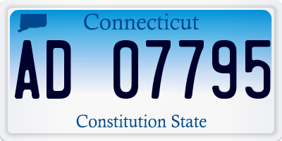 CT license plate AD07795