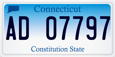CT license plate AD07797
