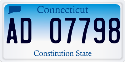 CT license plate AD07798