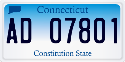 CT license plate AD07801