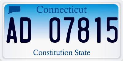 CT license plate AD07815