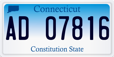 CT license plate AD07816