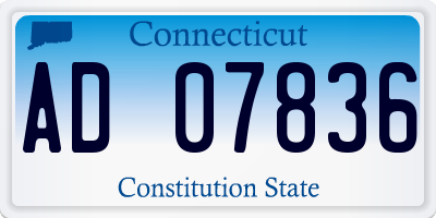 CT license plate AD07836