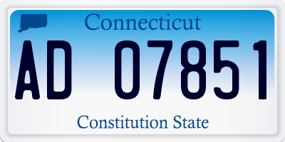 CT license plate AD07851