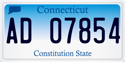 CT license plate AD07854