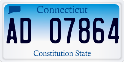 CT license plate AD07864