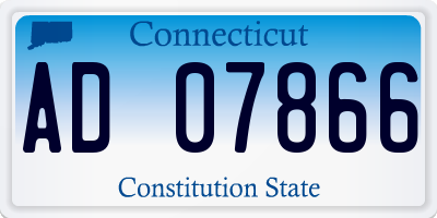 CT license plate AD07866