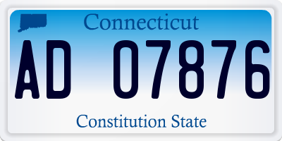 CT license plate AD07876