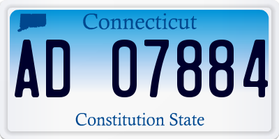 CT license plate AD07884