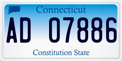 CT license plate AD07886