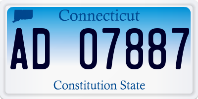 CT license plate AD07887