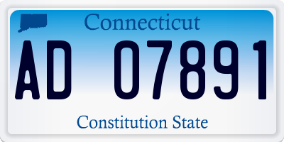 CT license plate AD07891