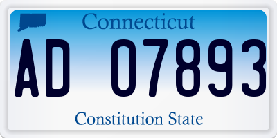 CT license plate AD07893