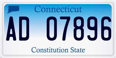CT license plate AD07896
