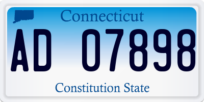 CT license plate AD07898