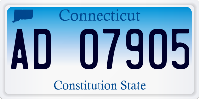 CT license plate AD07905