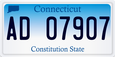 CT license plate AD07907