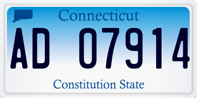 CT license plate AD07914